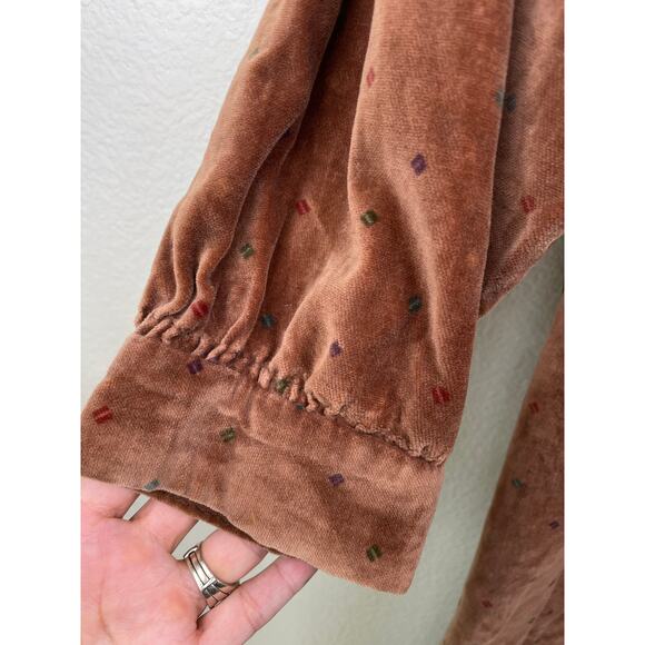 Vintage 70s Womens Dress Sz M Velvet Boho Hippie Sack Witchy Velour Festival - Picture 4 of 8